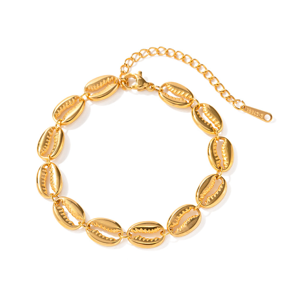 Pulseira feminina sem desbotamento, em ouro 18K