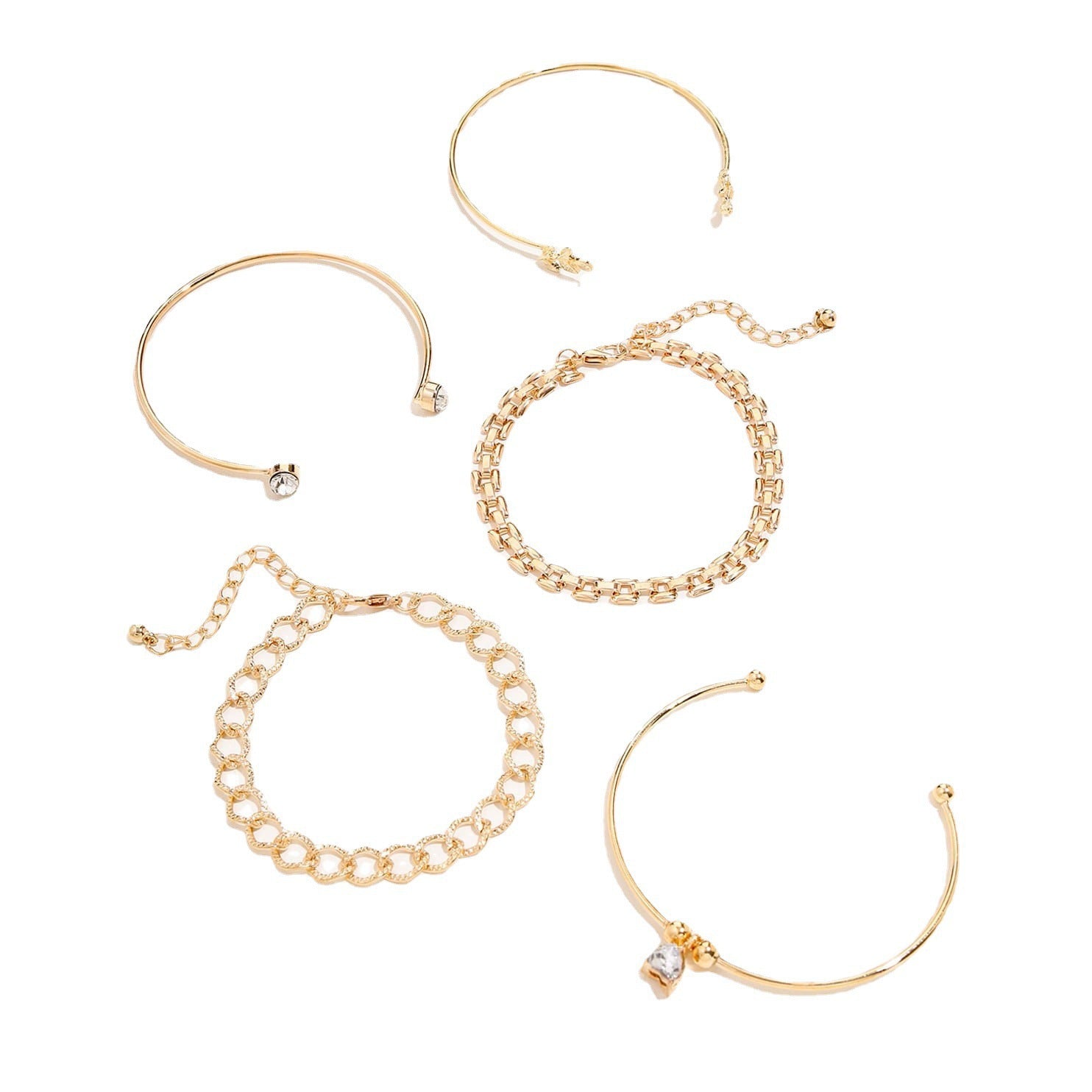 Conjunto de 5 peças de pulseira feminina com miçangas